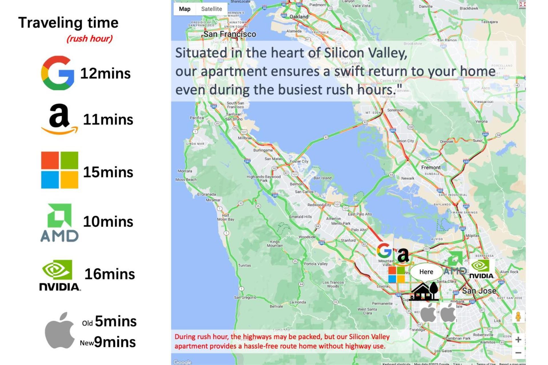 2Br Apt With Brand New Super Quite Ac, Washer, Dryer, Free Ev Station, Free Parking In Cupertino Sunnyvale Dış mekan fotoğraf